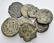 ROMAN IMPERIAL. 3rd Century AD- 5th Century AD. (Bronze, 25.76 g). Lot of Eight (8) of mainly fourth century Roman bronzes. Average fine to very fine....