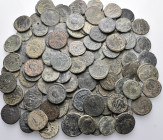LATE ROMAN IMPERIAL. Circa 4th-5th century AD. (Bronze, 510.00 g). A very interesting lot of One-Hundred-and-Twenty-one (121) Bronze Folles, mainly of...