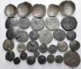 MISCELLANIA. Circa 4th - 12th century, with outliers. (Bronze, 126.00 g). A interesting lot of Thirty-two (32) Silver and bronze coins. A lovely group...