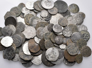 EARLY MEDIEVAL & ISLAMIC. Circa 10th-16th Century. (Mixed metals, 324.00 g). Lot of One-Hundred-and-Twenty-four (124) silver and bronze coins, most fr...
