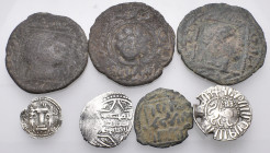 EARLY MEDIEVAL & ISLAMIC. Circa 6th-11th century. (Silver, 39.00 g). Lot of Seven (7) coins. Very fine or better. Lot sold as is, no returns (7).
