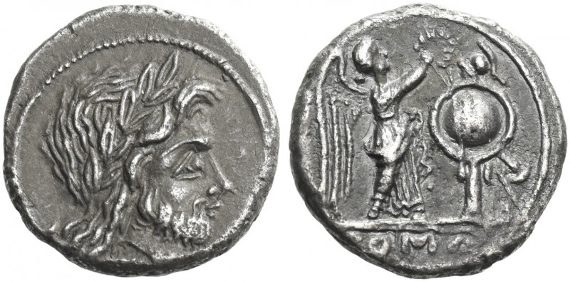 Roman Republic. 
Victoriatus, Campania (?) circa 211-208, AR 3.20 g. Laureate h...