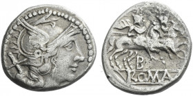 Roman Republic. 
Denarius, Central Italy circa 211-208, AR 3.82 g. Helmeted head of Roma r., curl on l. shoulder; behind, X. Rev. The Dioscuri gallop...