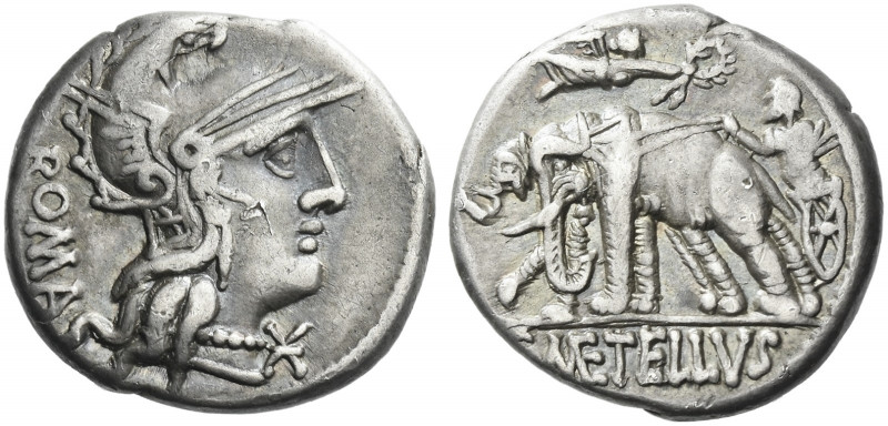 Roman Republic. 
C. Caecilius Metellus Caprarius. Denarius 125, AR 3.75 g. Head...