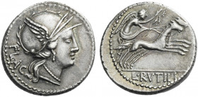 Roman Republic. 
L. Rutilius Flaccus. Denarius 77, AR 3.84 g. FLAC Helmeted head of Roma r. Rev. Victory in biga r., holding reins and wreath; in exe...