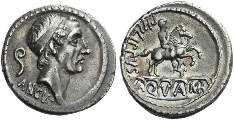 Roman Republic. 
L. Marcius Philippus. Denarius 56, AR 3.93 g. Diademed head of...