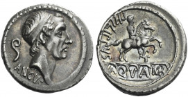 Roman Republic. 
L. Marcius Philippus. Denarius 56, AR 3.93 g. Diademed head of Ancus Marcius r.; behind, lituus and below, ANCVS. Rev. PHILIPPVS Equ...