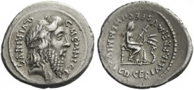 Roman Republic. 
C. Memmius C. f. Denarius 56, AR 3.71 g. C·MEMMI·C·F· – QVIRINVS Laureate head of Quirinus r. Rev. MEMMIVS· AED·CERIALIA·PREIMVS·FEC...