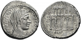 Roman Republic. 
P. Fonteius P. f. Capito. Denarius 55, AR 3.72 g. P·FONTEIVS·CAPITO·III·VIR CONCORDIA Diademed and draped head of Concordia r. Rev. ...