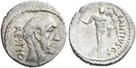 Roman Republic. 
C. Antius C.f. Restio. Denarius 47, AR 3.75 g. RESTIO Head of C. Antius Restio r. Rev. C·ANTIVS·C·F Hercules walking r., with cloak ...