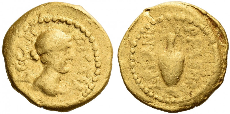 Roman Republic. 
C. Iulius Caesar with L. Munatius Plancus. Quinarius circa 45 ...
