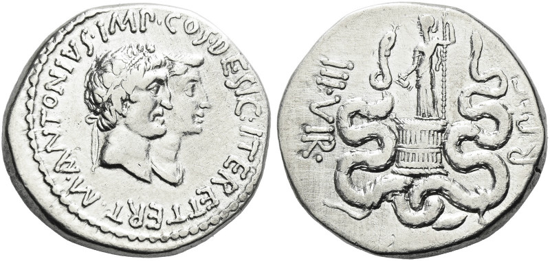 Roman Republic. 
Marcus Antonius and Octavia. Cistophoric tetradrachm, Ephesus ...