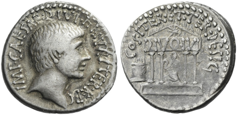 Roman Republic. 
C. Caesar Octavianus. Denarius, mint moving with Octavianus 36...