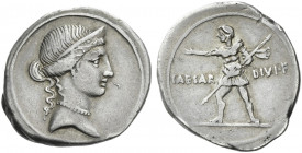 Roman Empire. Octavian, 32 – 27 BC. 
Denarius, Brundisium and Roma (?) circa 32-29 BC, AR 3.69 g. Diademed bust of Venus r., wearing necklace. Rev. C...