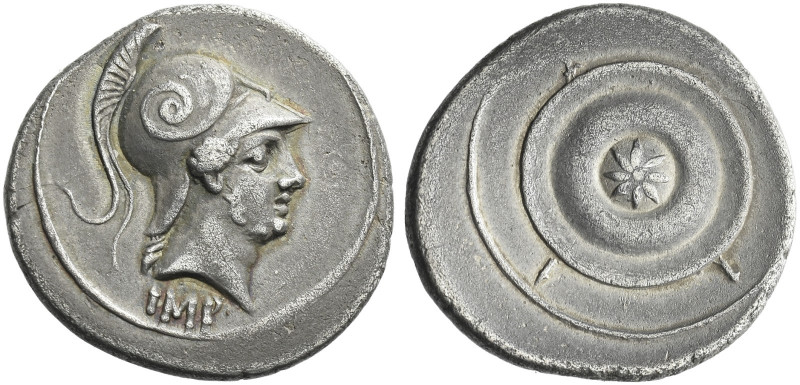 Roman Empire. Octavian, 32 – 27 BC. 
Denarius, Brundisium or Roma 29-27 BC, AR ...