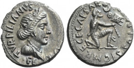 Roman Empire. Octavian as Augustus, 27 BC – 14 AD. 
P. Petronius Turpilianus. Denarius circa 19 BC, AR 3.04 g. TVRPILIANVS – III VIR [FE] – RON Diade...