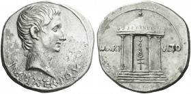 Roman Empire. Octavian as Augustus, 27 BC – 14 AD. 
Cistophoric tetradrachm, Pergamum circa 19-18, AR 11.52 g. IMP·IX·TR – PO·V Bare head r. Rev. MAR...