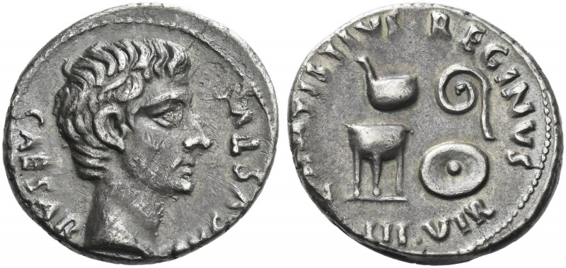 Roman Empire. Octavian as Augustus, 27 BC – 14 AD. 
C. Antistius Reginus. Denar...