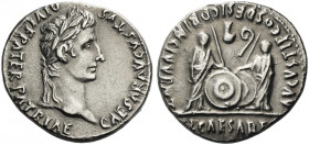 Roman Empire. Octavian as Augustus, 27 BC – 14 AD. 
Denarius, Lugdunum 2 BC- 4 AD, AR 3.84 g. CAESAR AVGVSTVS – DIVI F PATER PATRIAE Laureate head r....