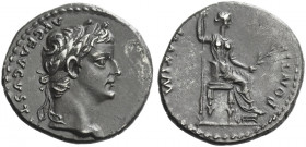 Roman Empire. Tiberius augustus, 14 – 37. 
Denarius, Lugdunum 14-37, AR 3.78 g. [TI CAESAR DIVI] – AVG F AVGVSTVS Laureate head r. Rev. PONTIF – MAXI...