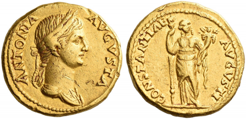 Roman Empire. In the name of Antonia, wife of Nero Claudius Drusus. 
Aureus cir...