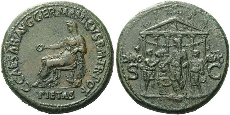 Roman Empire. Gaius augustus, 37-41. 
Sestertius 37-38, Æ 28.26 g. C·CAESAR·AVG...