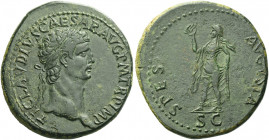 Roman Empire. Claudius augustus, 41 – 54. 
Sestertius 41-54, Æ 25.72 g. TI CLAVDIVS CAESAR AVG P M TR P IMP Laureate head r. Rev. SPES – AVGVSTA Spes...