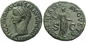 Roman Empire. Claudius augustus, 41 – 54. 
As circa 50-54, Æ 11.16 g. TI CLAVDIVS CAESAR AVG P M TR P IMP P P Bare head l. Rev. LIBERTAS – AVGVSTA Li...