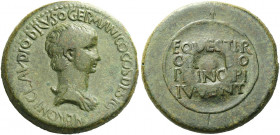 Roman Empire. Nero caesar, 50-54. 
Sestertius, Thracian mint 50-54, Æ 28.61 g. NERONI CLAVDIO DRVSO GERMANICO COS DESIG Bare-headed, draped and cuira...