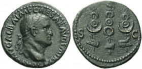 Roman Empire. Galba, 68 – 69. 
As December 68, Æ 11.77 g. SER SVLPI GALBA IMP CAESAR AVG P M TR P Laureate head r. Rev. S – C Aquila between two stan...