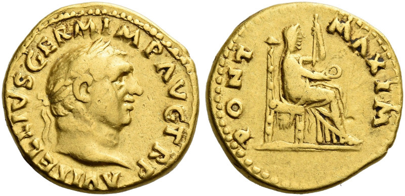 Roman Empire. Vitellius, January – December 69. 
Aureus late April-December 69,...