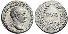 Roman Empire. Vespasian augustus, 69 – 79. 
Denarius, Ephesus 71, AR 3.24 g. IMP CAESAR VESPAS AVG COS III TR P P P Laureate head r. Rev. AVG / EPHE ...