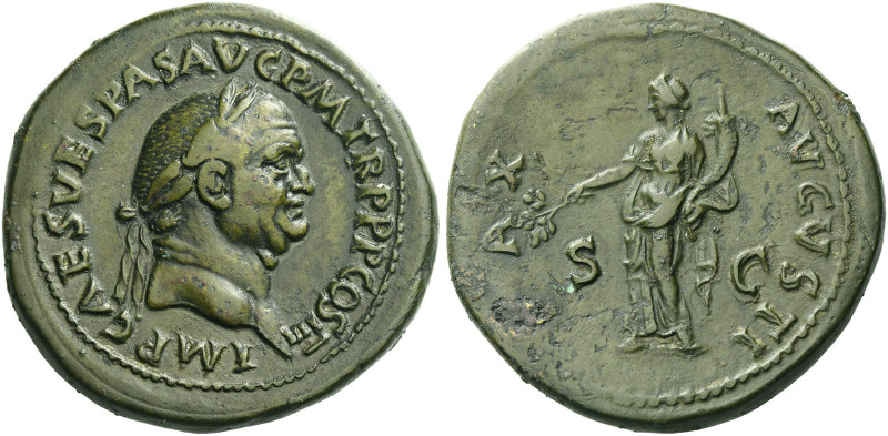 Roman Empire. Vespasian augustus, 69 – 79. 
Sestertius 71, Æ 26.51 g. IMP CAES ...