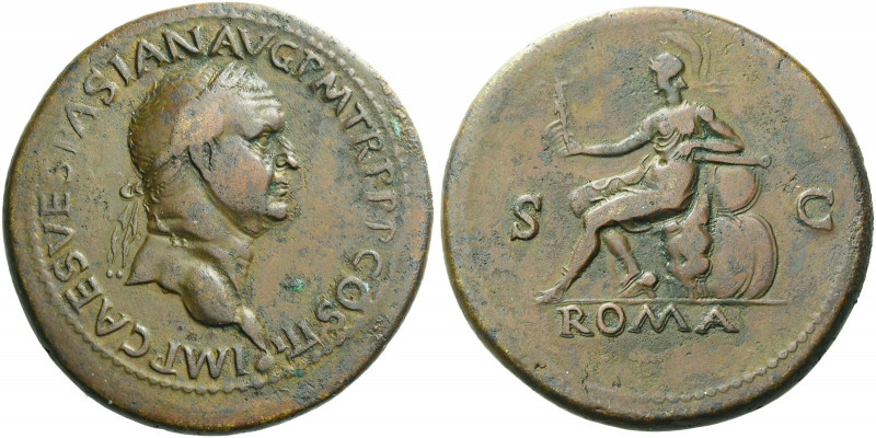 Roman Empire. Vespasian augustus, 69 – 79. 
Sestertius, Lugdunum 71, Æ 23.43 g....