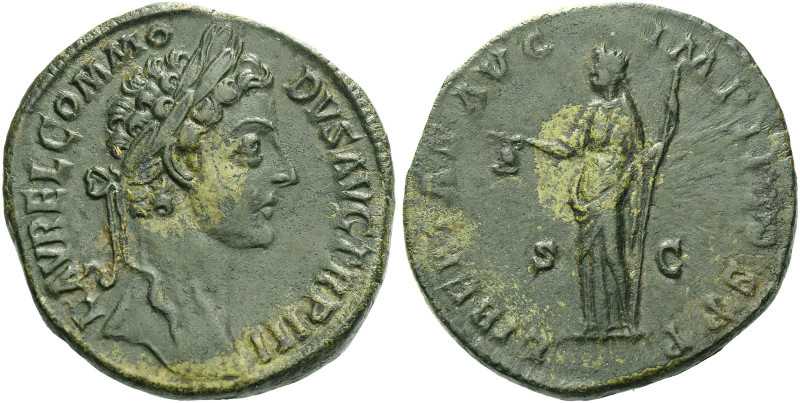 Biddr Numismatica Ars Classica Zurich Spring Sale 21 Lot 1367 Roman Empire Commodus Augustus 177 192 Sestertius 178 Ae 23 04 G L Avrel