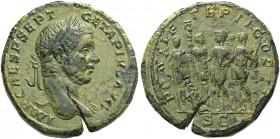 Roman Empire. Geta augustus, 209 – 211. 
Sestertius 210, Æ 22.32 g. IMP CAES P SEPT GETA PIVS AVG Laureate bust r., with drapery on l. shoulder. Rev....