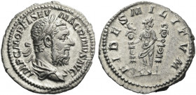 Roman Empire. Macrinus, 217 – 218. 
Denarius 217-218, AR 3.44 g. IMP C M OPEL SEV – MACRINVS AVG Laureate, draped and cuirassed bust r. Rev. FIDES MI...