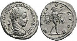 Roman Empire. Elagabalus, 218 – 222. 
Antoninianus 218-219, AR 5.42 g. IMP CAES M AVR ANTONINVS AVG Radiate, draped, and cuirassed bust r. Rev. MAR –...