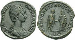 Roman Empire. Orbiana, wife of Severus Alexander. 
Sestertius circa 225, Æ 18.40 g. SALL BARBIA – ORBIANA AVG Diademed and draped bust r. Rev. CONCOR...