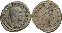 Roman Empire. Maximinus I, 235 – 238. 
Sestertius 235-236, Æ 24.19 g. IMP MAXIMINVS PIVS AVG Laureate, draped and cuirassed bust r. Rev. PROVIDE-NTIA...