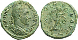 Roman Empire. Maximinus I, 235 – 238. 
Sestertius 236, Æ 16.41 g. IMP MAXIMINVS PIVS AVG Laureate, draped and cuirassed bust r. Rev. VICTO – RI – A A...