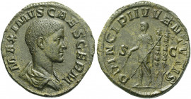 Roman Empire. Maximinus I, 235 – 238. 
Sestertius early 236-April 238, Æ 20.19 g. MAXIMVS CAES GERM Bare-headed and draped bust r. Rev. PRINCIPI IVVE...