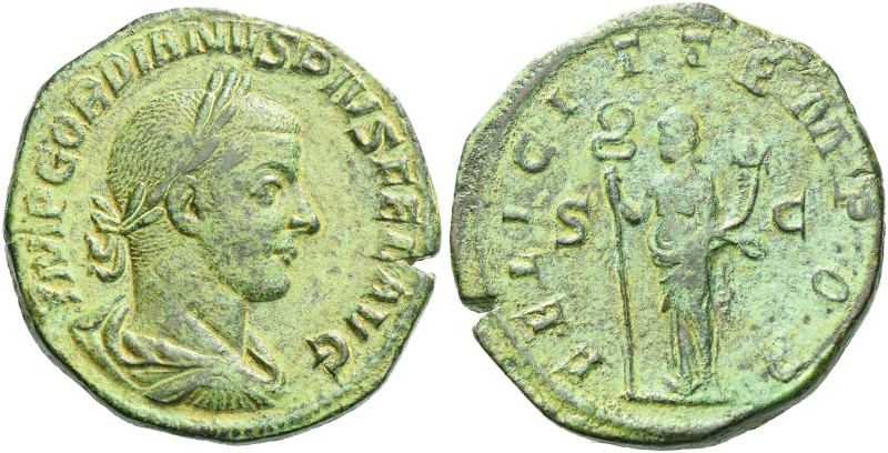 Roman Empire. Gordian III augustus, 238 – 244. 
Sestertius 243-244, Æ 17.87 g. ...