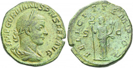 Roman Empire. Gordian III augustus, 238 – 244. 
Sestertius 243-244, Æ 17.87 g. IMP GORDIANVS PIVS FEL AVG Laureate, draped and cuirassed bust r. Rev....