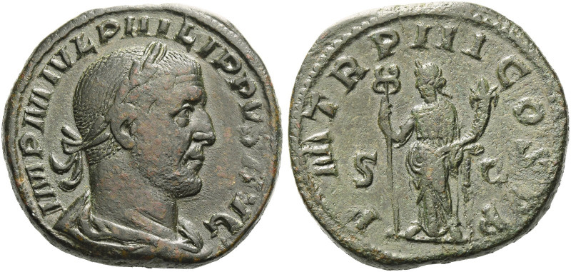 Roman Empire. Philip I, 244 – 249. 
Sestertius 246, Æ 21.49 g. IMP M IVL PHILIP...