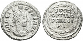 Roman Empire. Gallienus, 253 – 268.
Antoninianus, Antiochia 263-264, billon 2.89 g. Radiate, draped and cuirassed bust r. Rev. SPQR / OPTIMO / PRINCI...