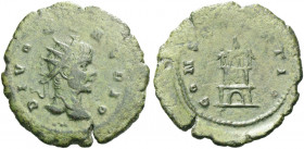 Roman Empire. Claudius Gothicus, 268 – 270. 
Divus Claudius. Antoninianus, Gaul (?) 270, billon 3.61 g. DIVO CLAVDIO Radiate head r. Rev. CONSECRATIO...