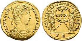 Roman Empire. Constans, 340 – 350. 
Solidus, Treveri 342-343, AV 4.19 g. FL IVL CONS – TANS P F AVG Pearl and rosette-diademed, draped and cuirassed ...