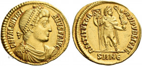 Roman Empire. Valentinian I, 364 – 375. 
Solidus, Nicomedia 364-367, AV 4.43 g. D N VALENTINI – ANVS P F AVG Rosette-diademed, draped and cuirassed b...
