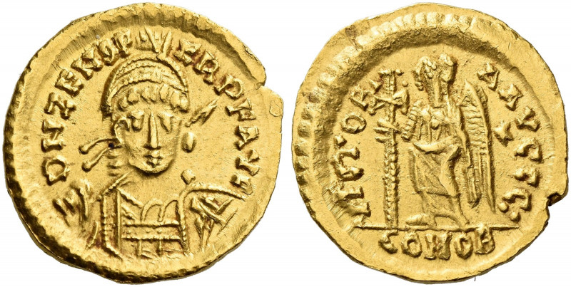 The Ostrogoths. Odovacar, 476-493. 
Pseudo-Imperial coinage. In the name of Zen...